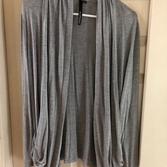 ellumiNation Gray Fly Away Cardigan with Sleeveless Tunic Top XL - Picture 3 of 6